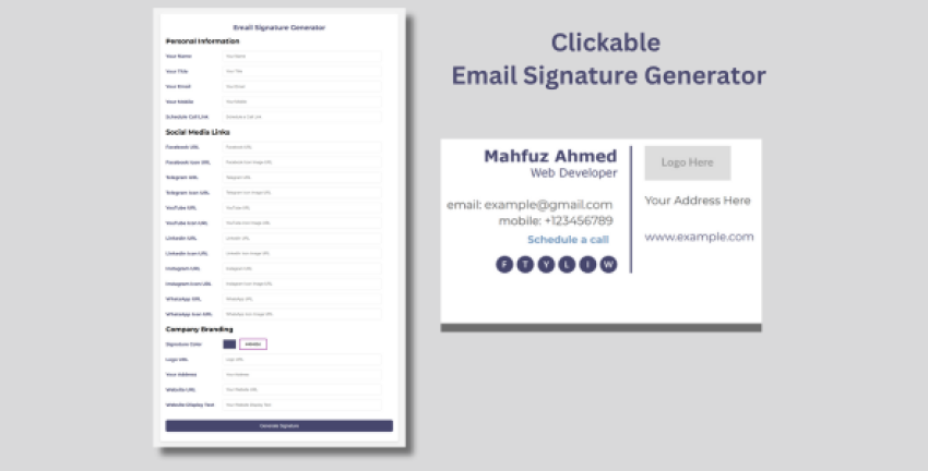 Clickable Email Signature Generator