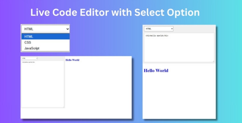 Live HTML/CSS/JS Code Editor with Real-Time Preview