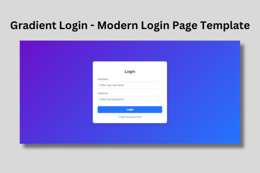 Gradient Login Modern Login Page Template for $10, freelancer Mahfuz Ahmed (mahfuz ahmed 694) – Kwork