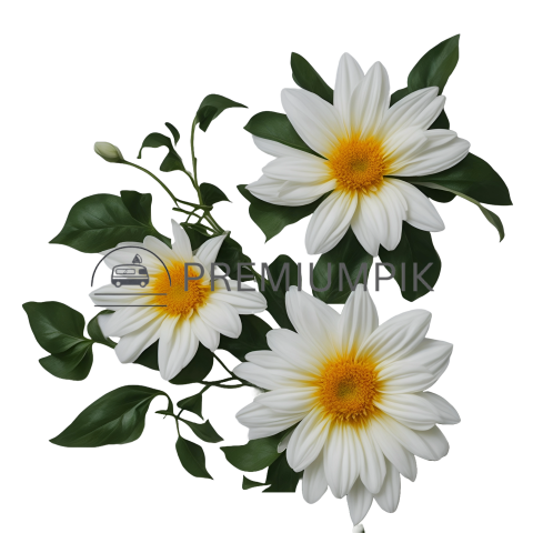 White Flowers on a transparent Background