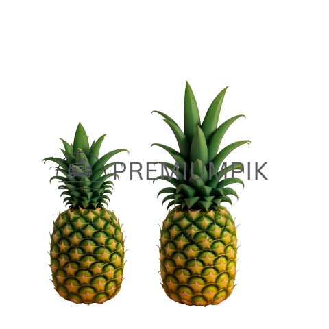 pineapples on transparent background