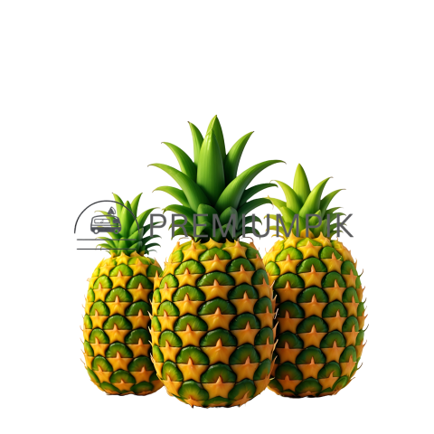 Pineapples transparent background 3D photo