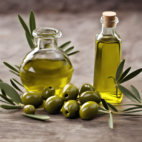 olive oil and olive photo ai image