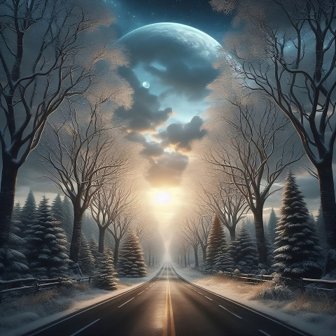 winter forest ai image