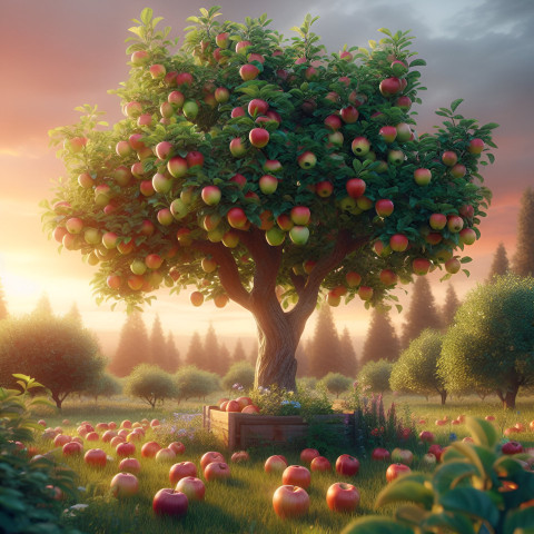 Apple tree ai generated photo