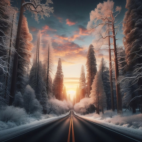 blank road winter