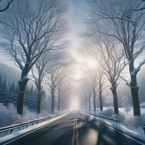 winter road image ai