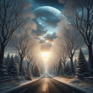 winter forest ai image