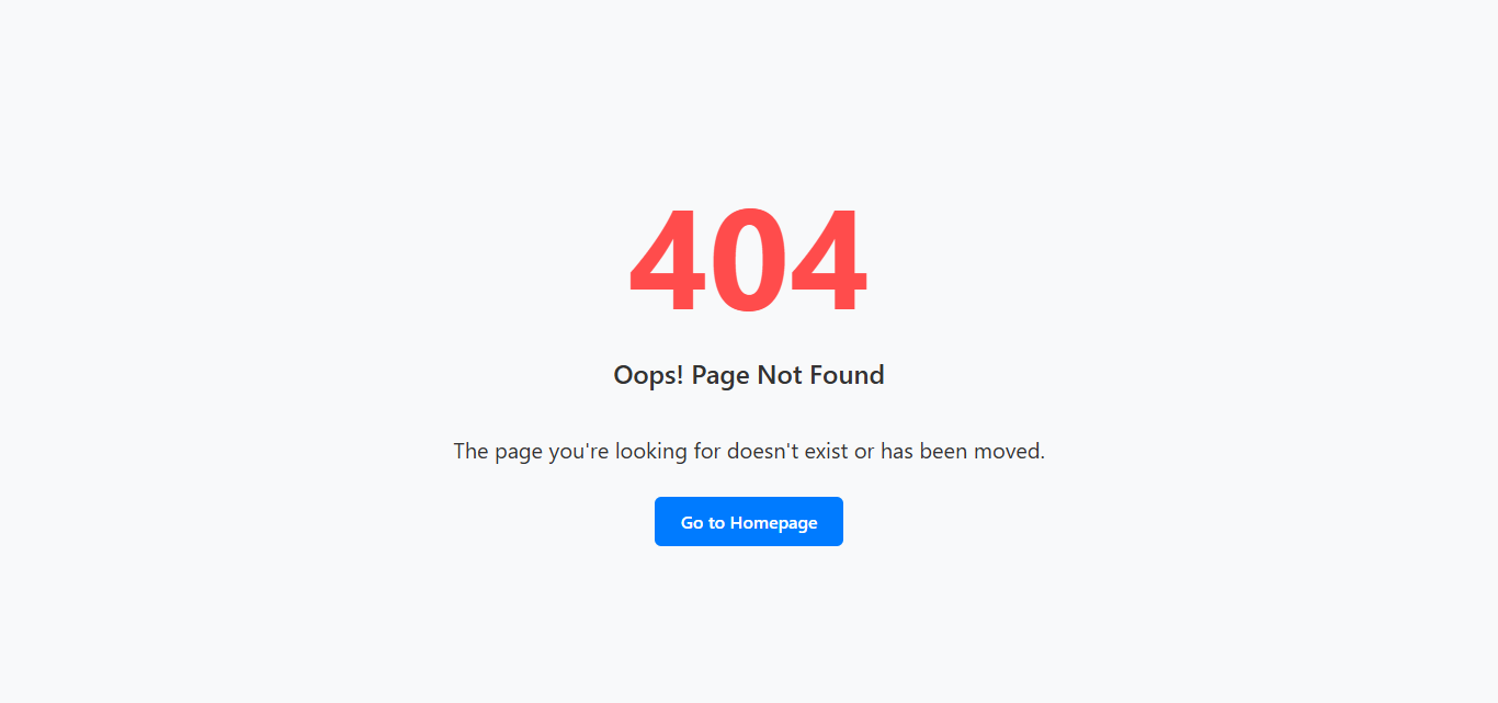 Modern 404 HTML Template with Redirect Rules